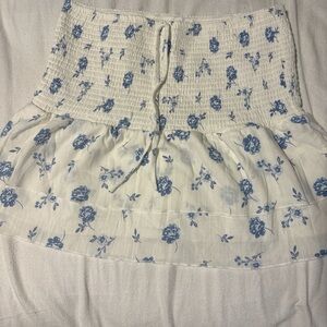 Floral Blue and White Skirt